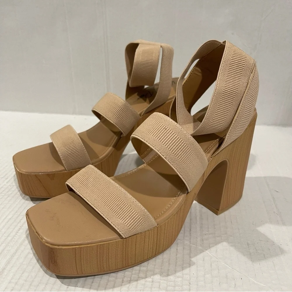 Women’s Wild Pair Scarlitt Tan Faux Leather Ankle Strap Pumps Size 11 US! - Picture 3 of 8